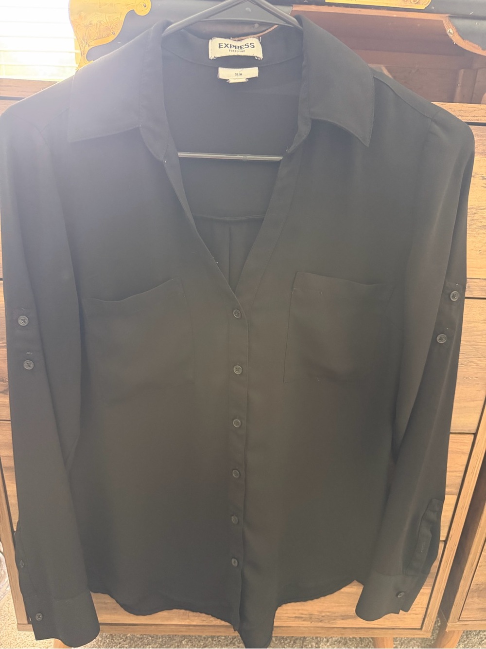 Express Women’s Black Button-Up Blouse